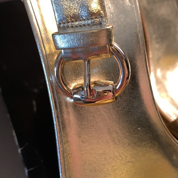 Gucci Gold Metallic Cork Wedge Sandals - Picture 12 of 12